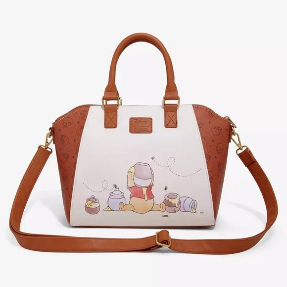 Loungefly Disney Winnie The Pooh Satchel Honey Pot Purse Handbag Shoulder Bag - Picture 3 of 4